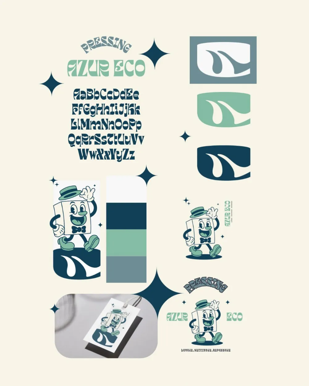 Planche : recherche typo, couleurs et déclinaisons
